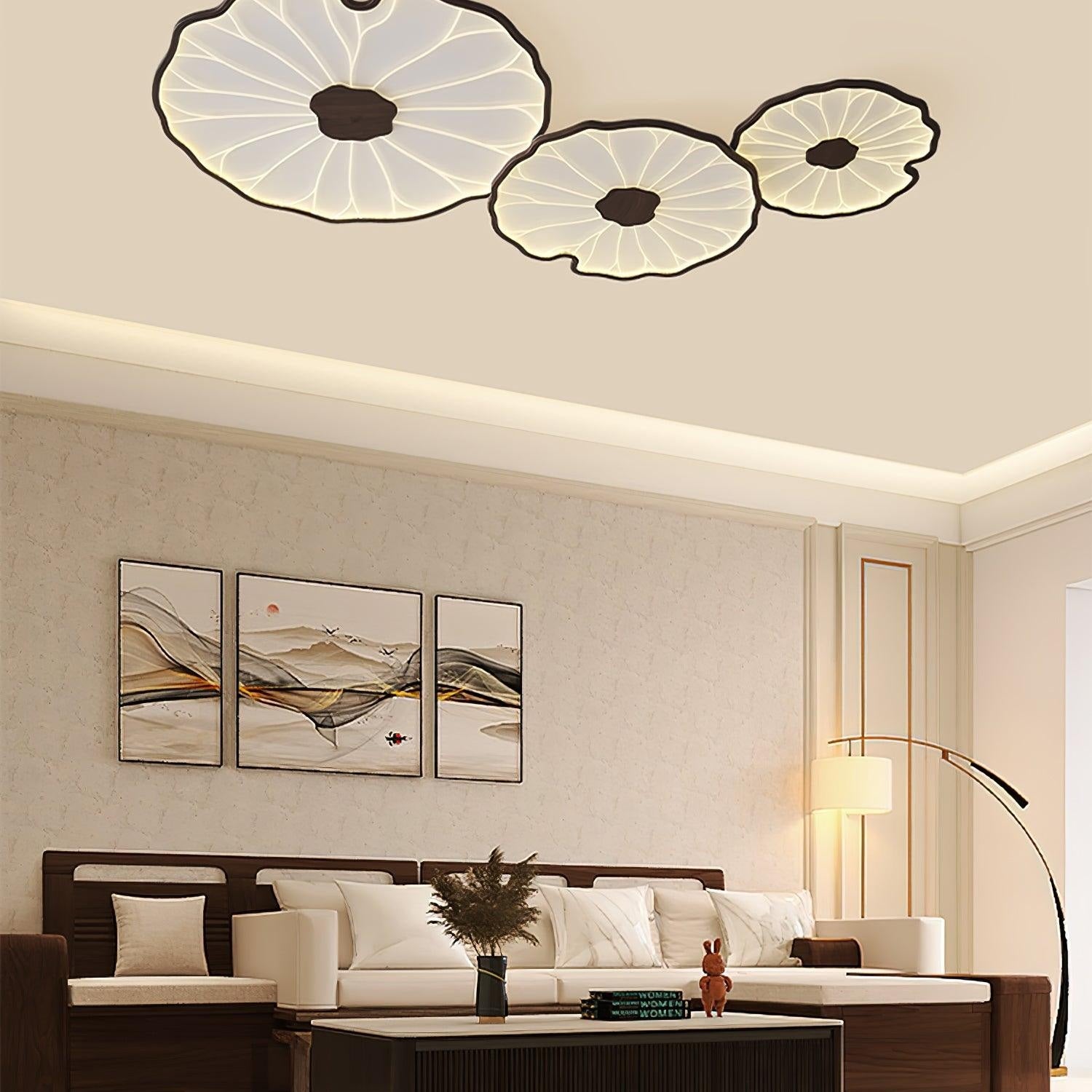 Acrylic Lotus Leaf Ceiling Light Lighting Lobby