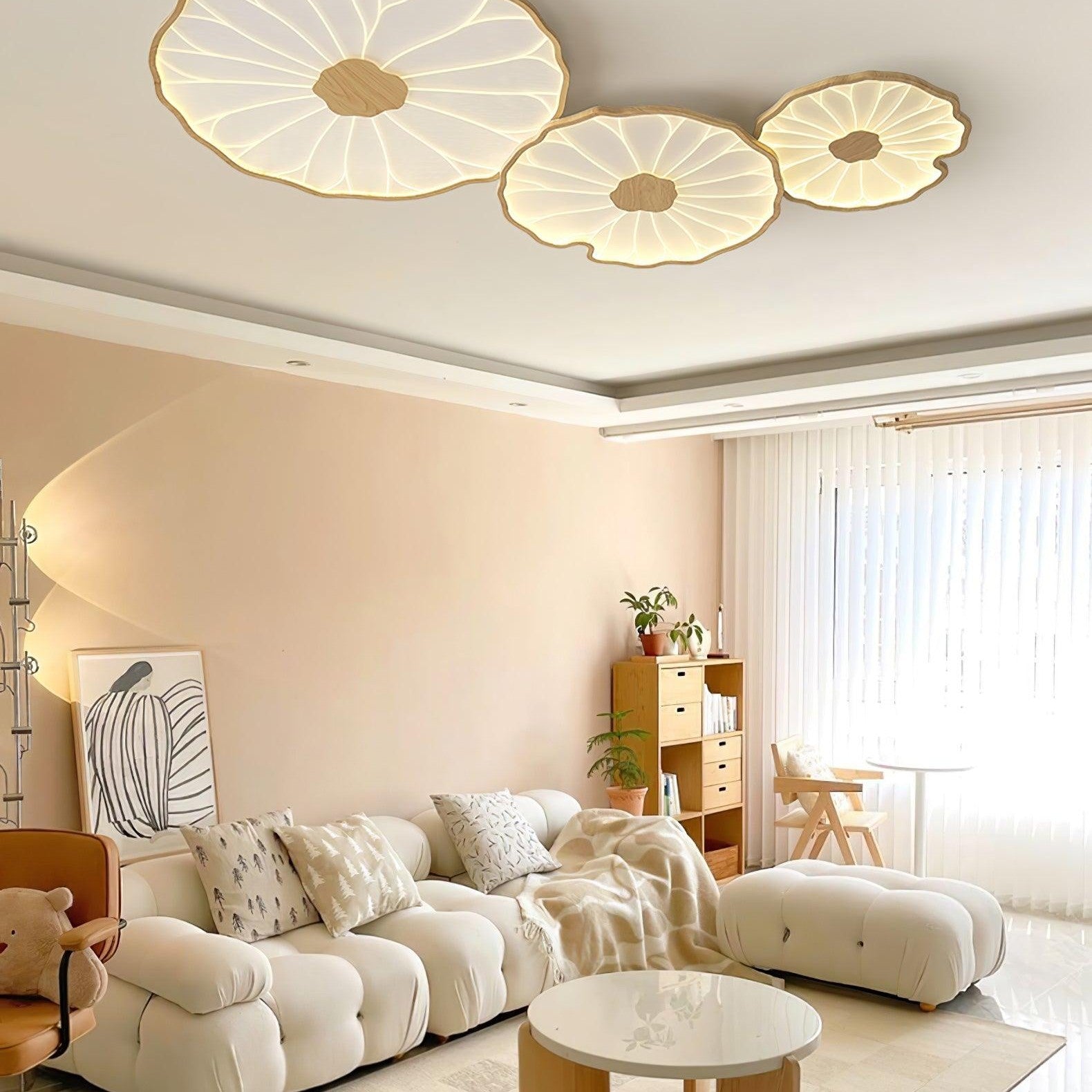 Acrylic Lotus Leaf Ceiling Light Lighting Lobby