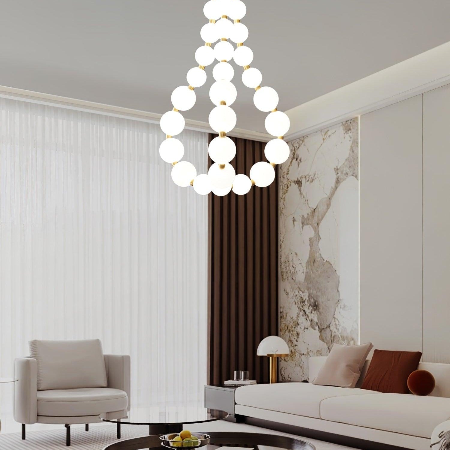 Acrylic Pearl Ceiling Pendant Light Lighting Lobby