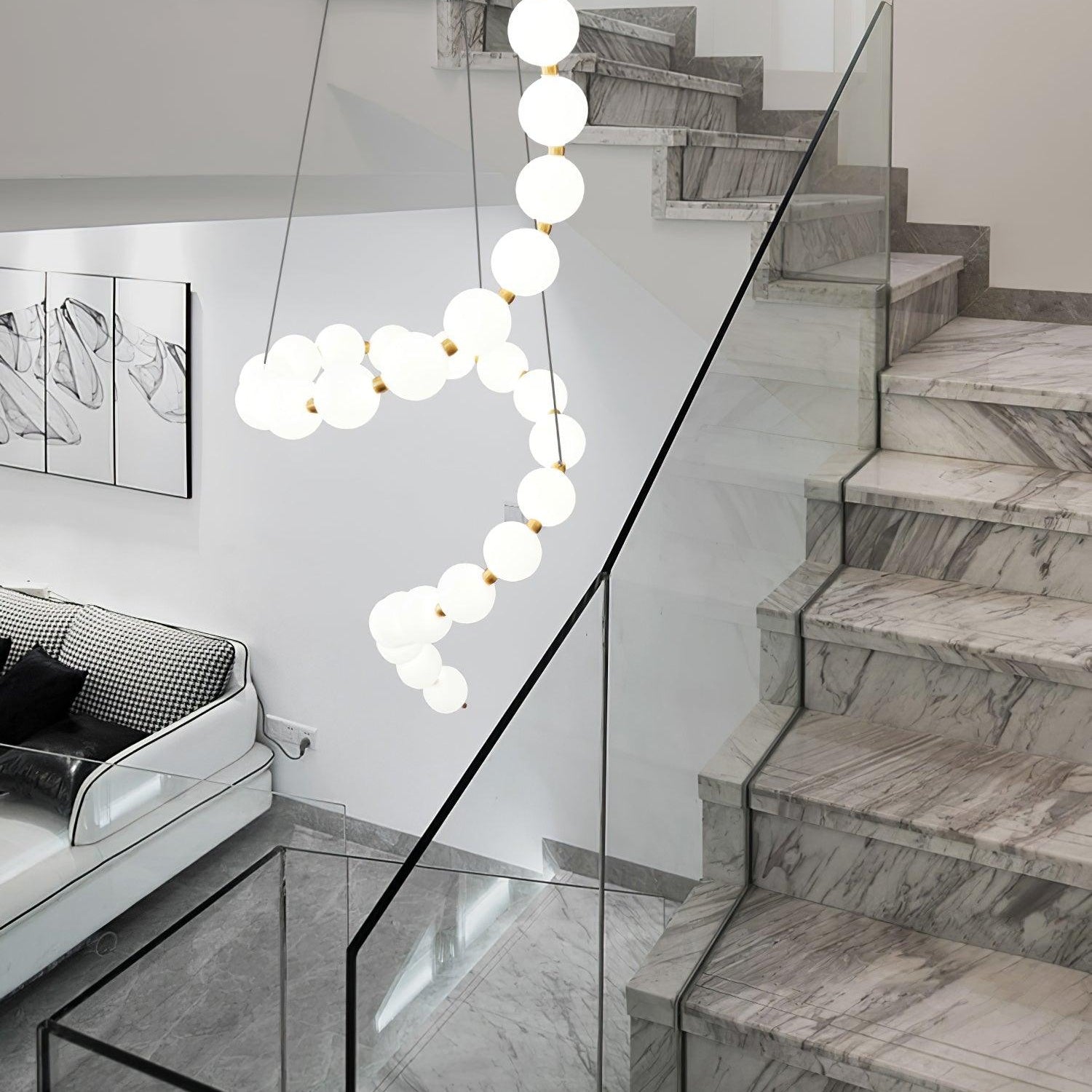 Acrylic Pearl Ceiling Pendant Light Lighting Lobby