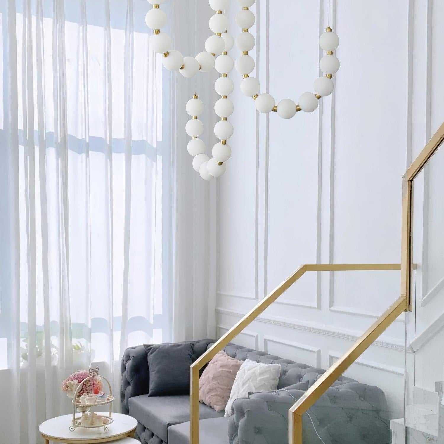 Acrylic Pearl Ceiling Pendant Light Lighting Lobby