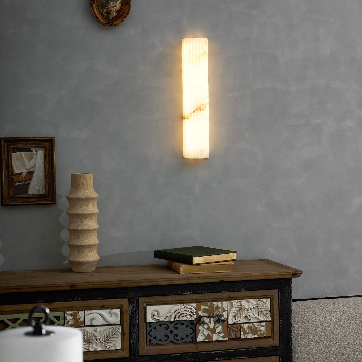 Alvia Alabaster Ceiling Fixture Lighting Lobby