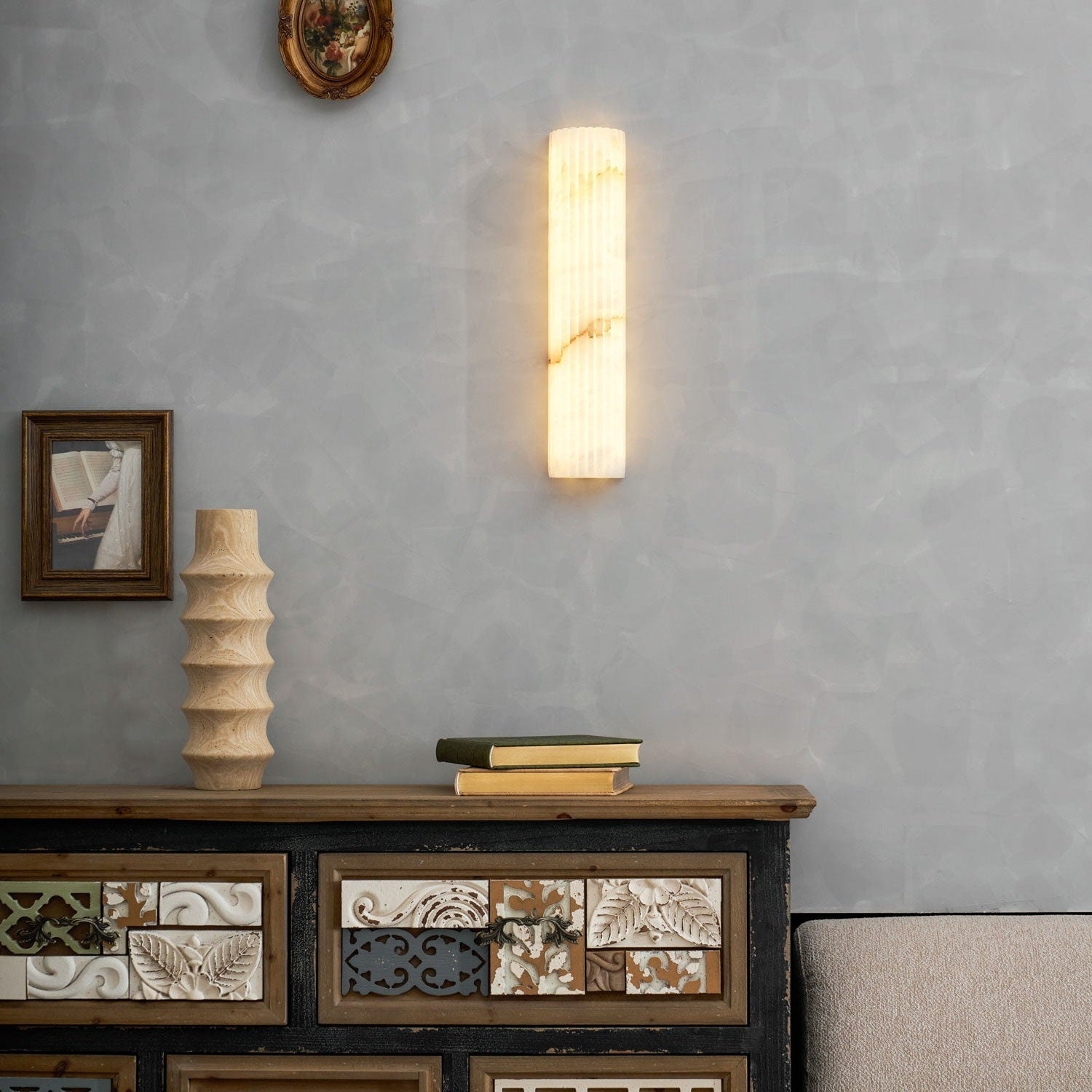 Alvia Alabaster Ceiling Fixture Lighting Lobby