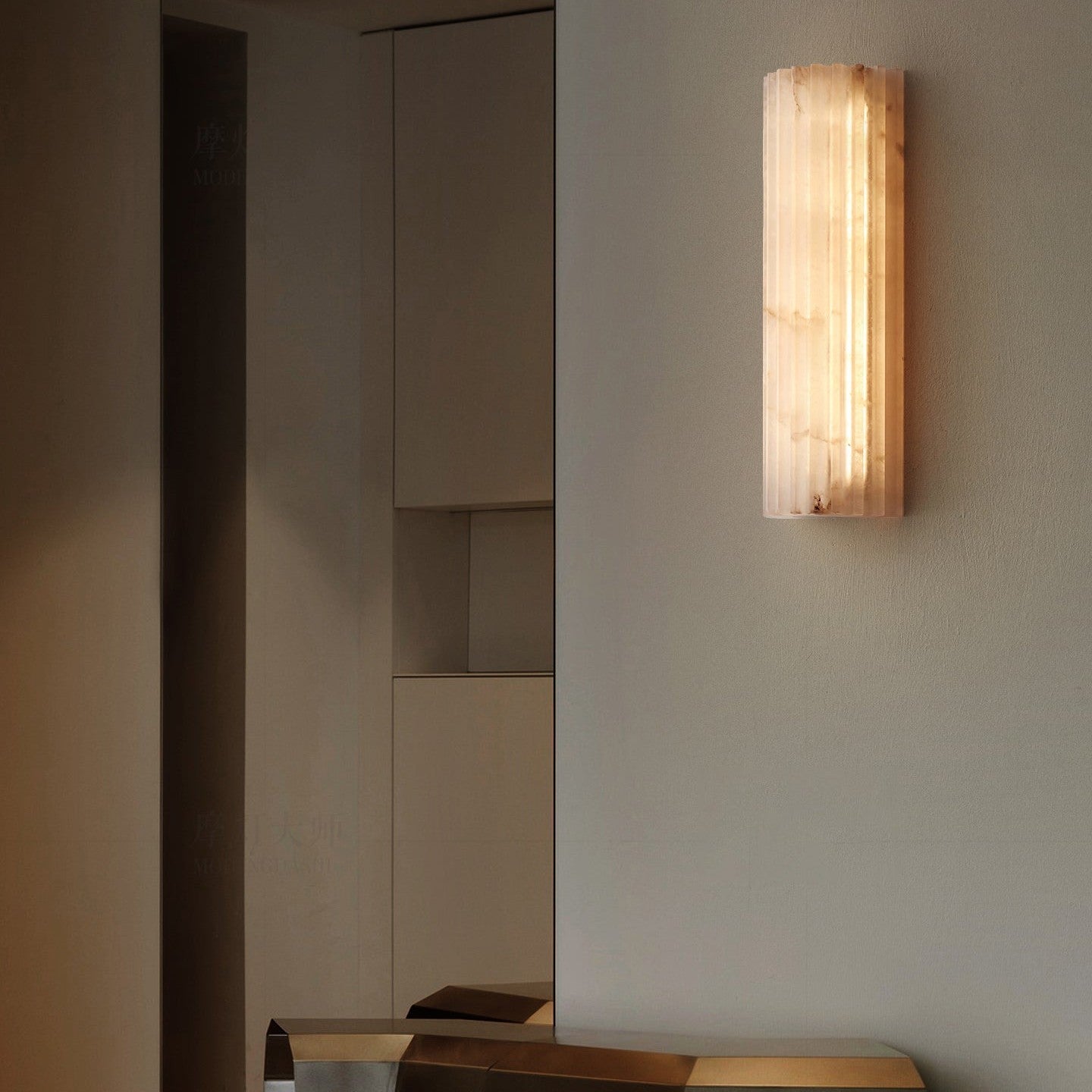 Alvia Alabaster Ceiling Fixture Lighting Lobby