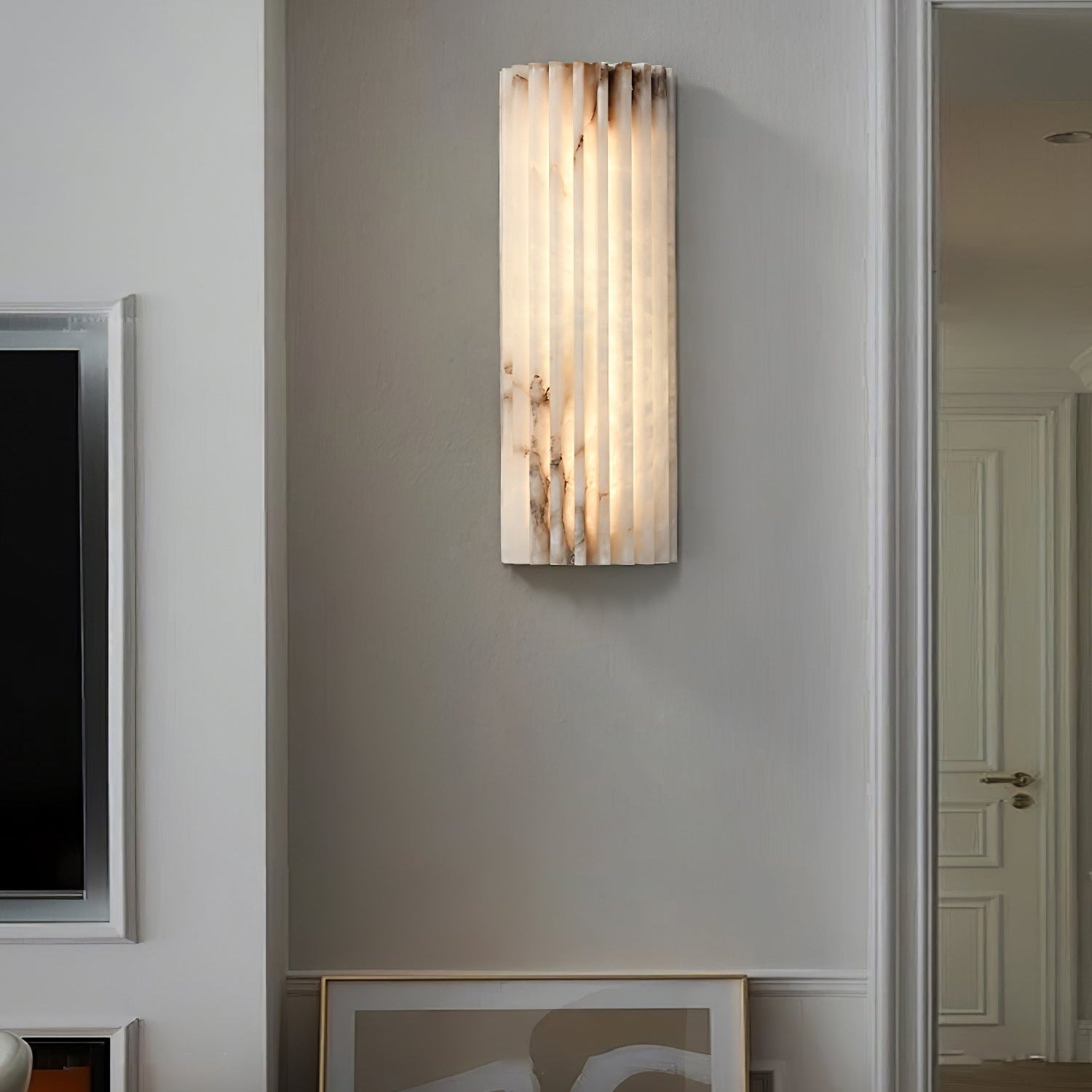 Alvia Alabaster Ceiling Fixture Lighting Lobby