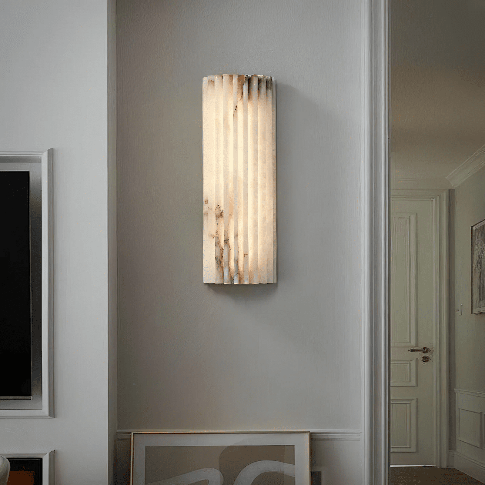 Alvia Alabaster Ceiling Fixture Lighting Lobby