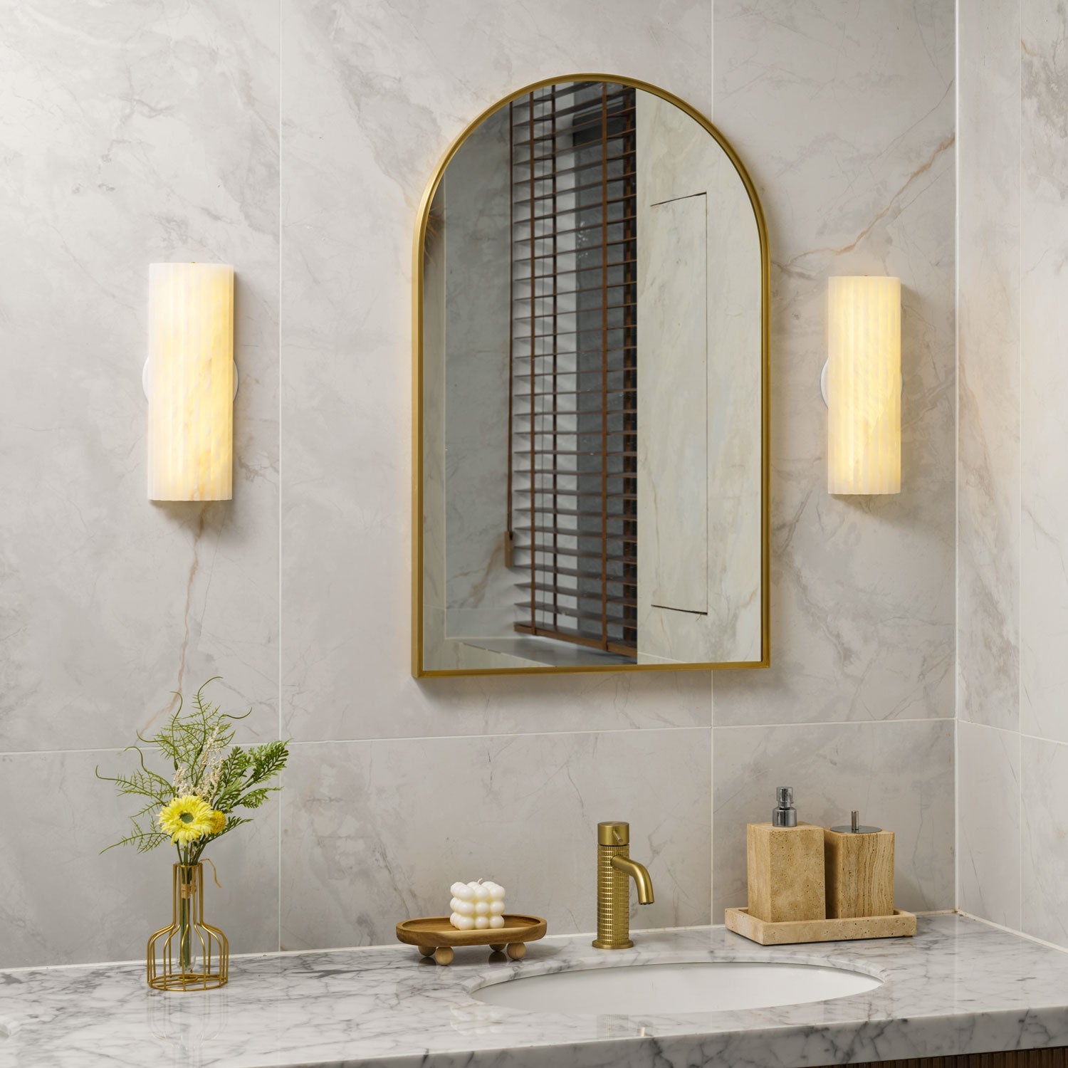 Alvia Alabaster Ceiling Fixture Lighting Lobby