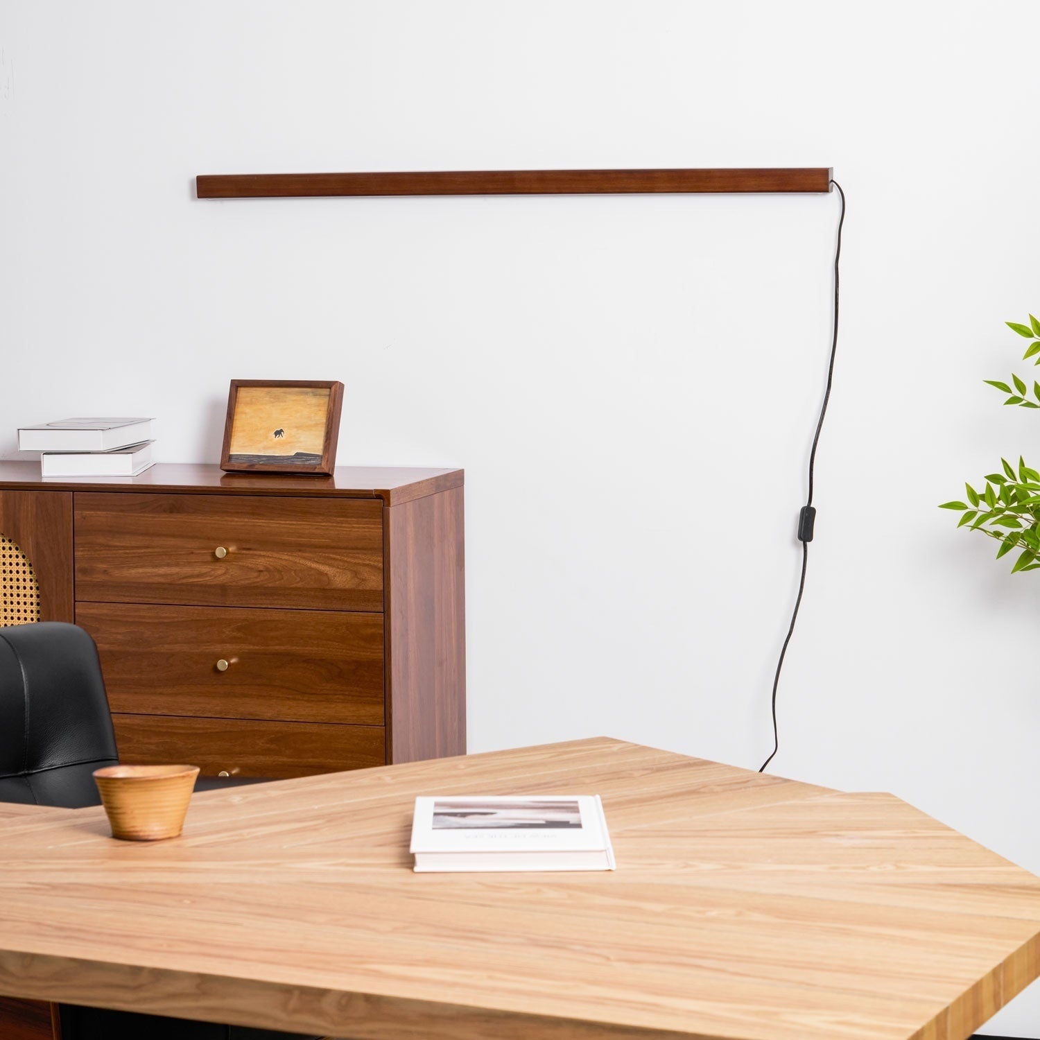 Arlo Linear Wood Plug-in Sconce Light Lighting Lobby