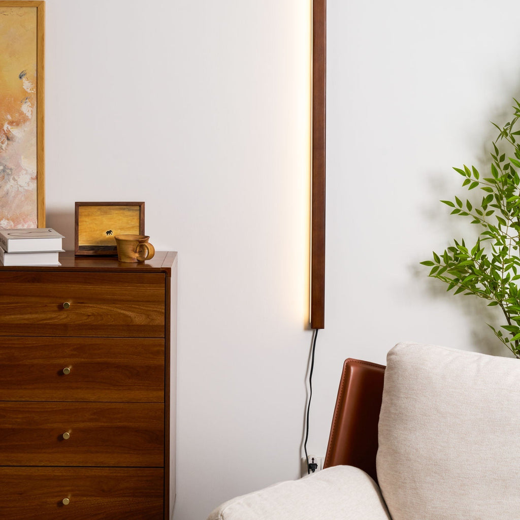 Arlo Linear Wood Plug-in Sconce Light Lighting Lobby