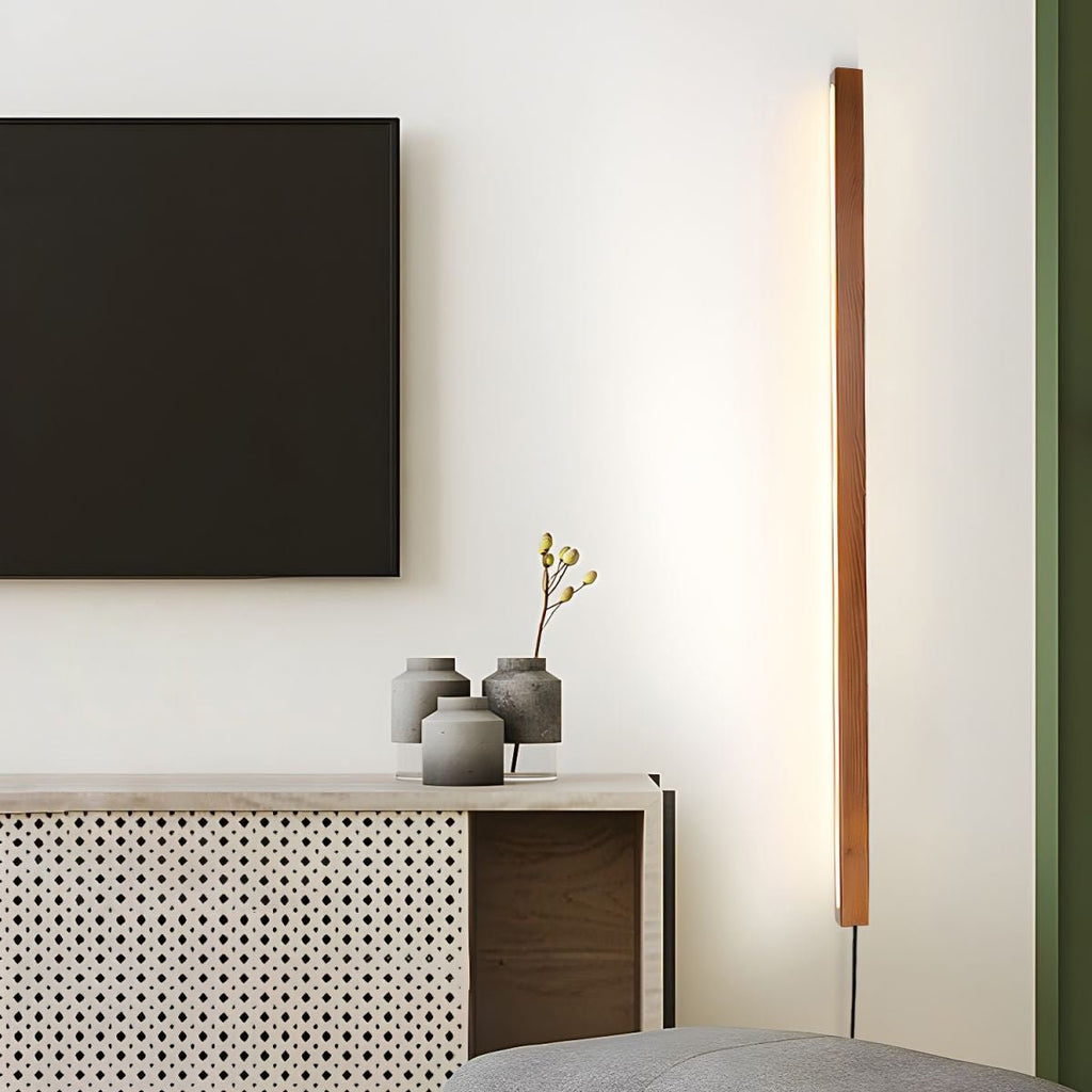 Arlo Linear Wood Plug-in Sconce Light Lighting Lobby