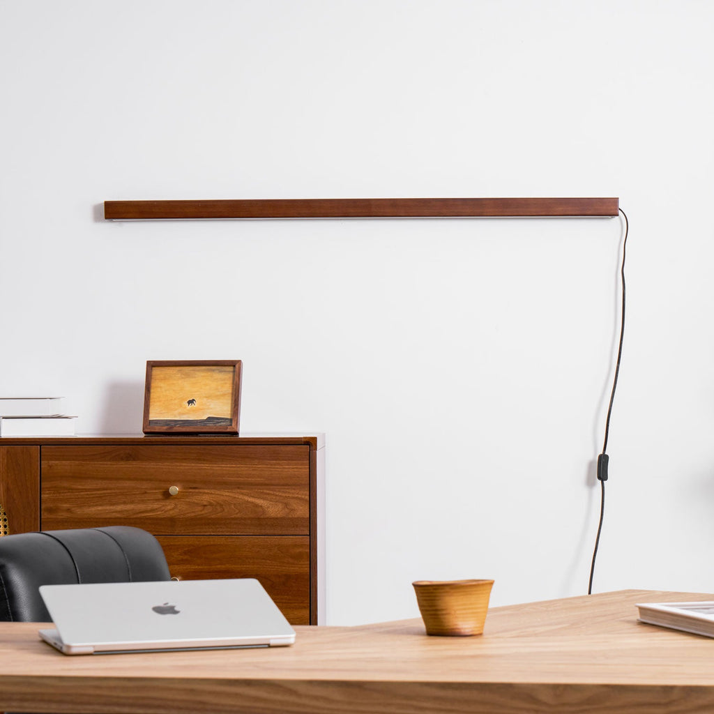 Arlo Linear Wood Plug-in Sconce Light Lighting Lobby