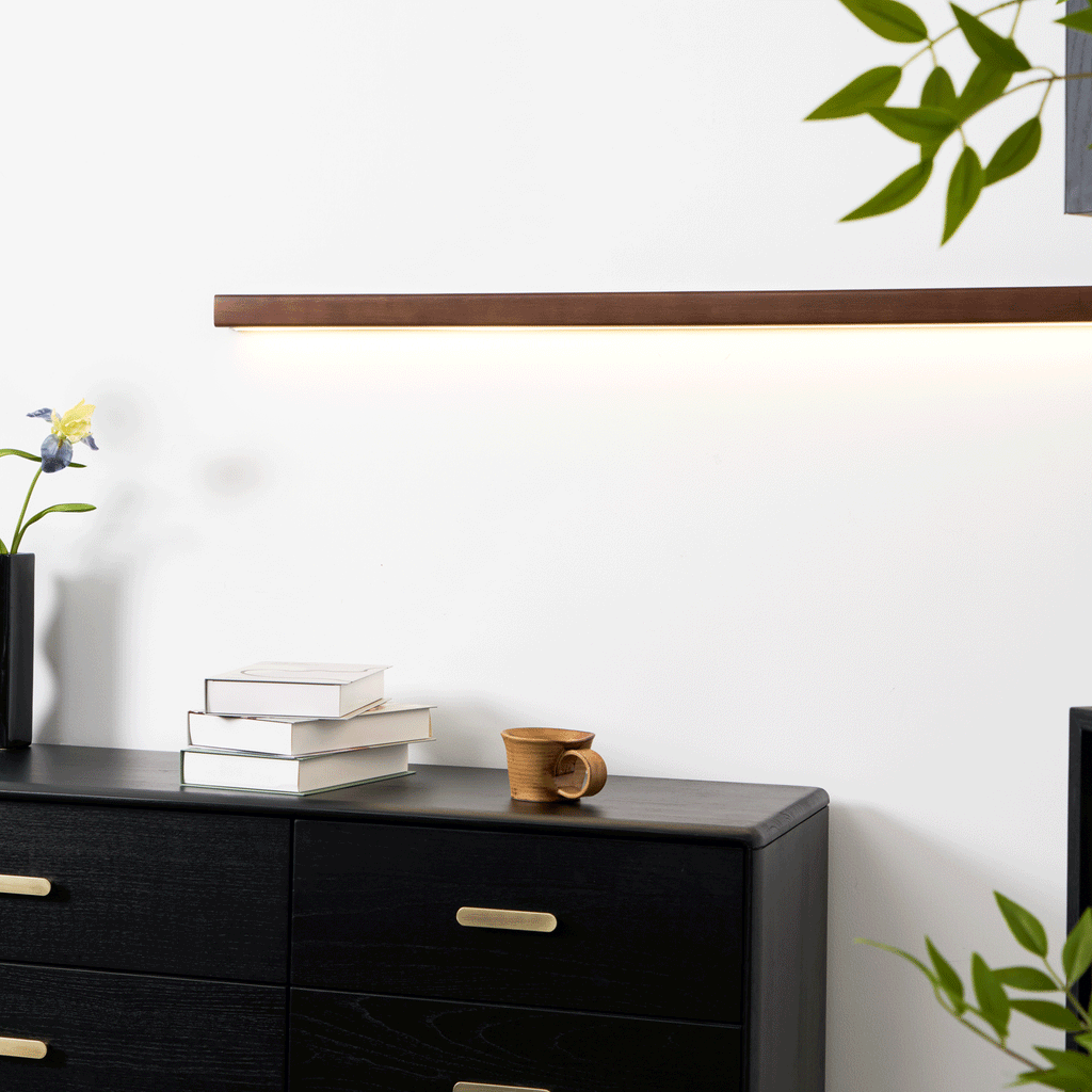 Arlo Linear Wooden Wall Lamp Lighting Lobby