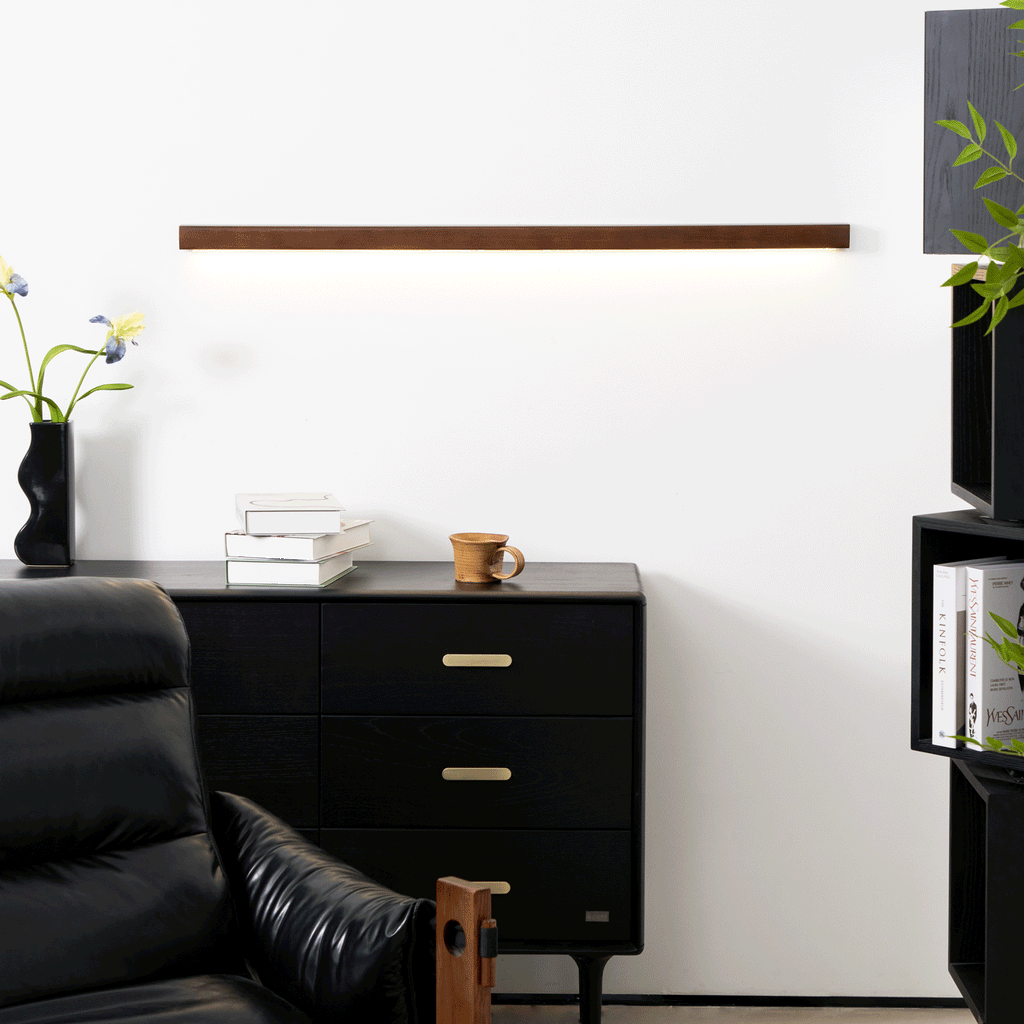 Arlo Linear Wooden Wall Lamp Lighting Lobby