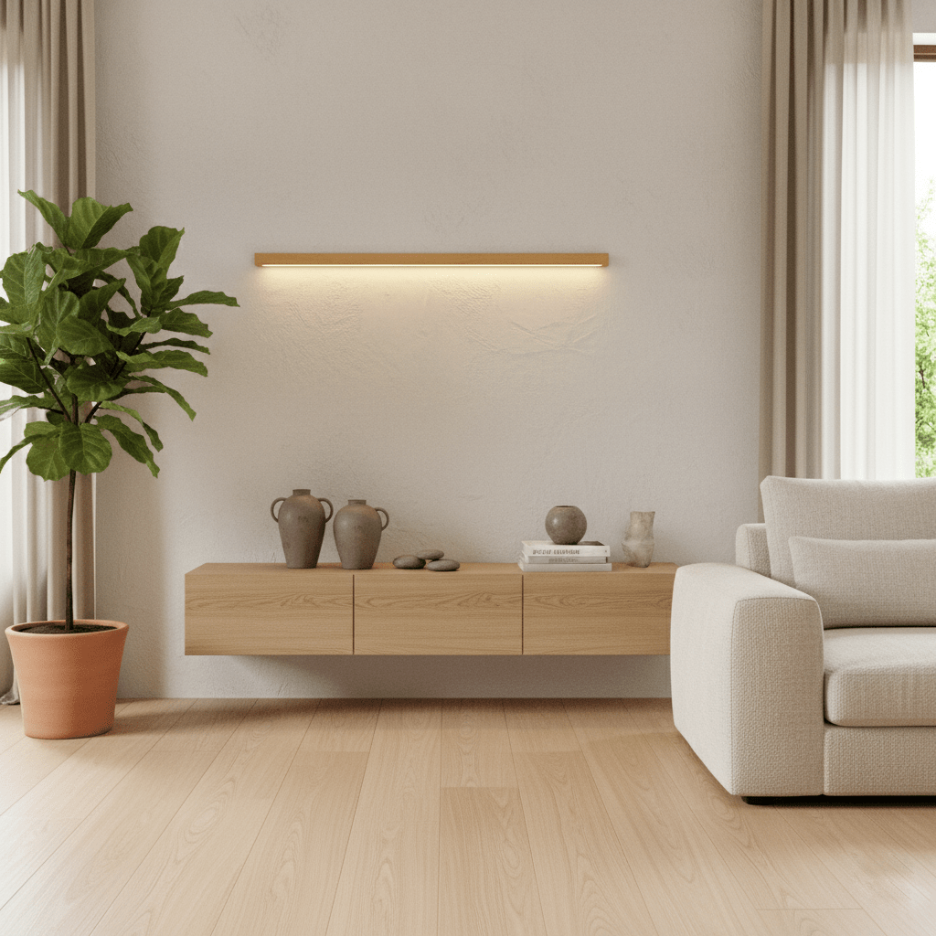 Arlo Linear Wooden Wall Lamp Lighting Lobby