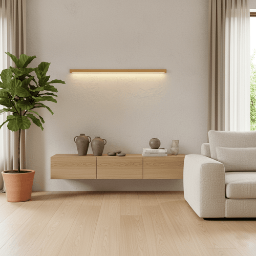 Arlo Linear Wooden Wall Lamp Lighting Lobby