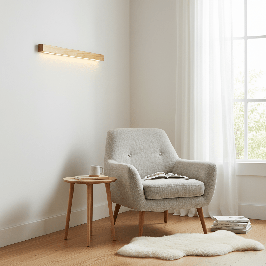Arlo Linear Wooden Wall Lamp Lighting Lobby