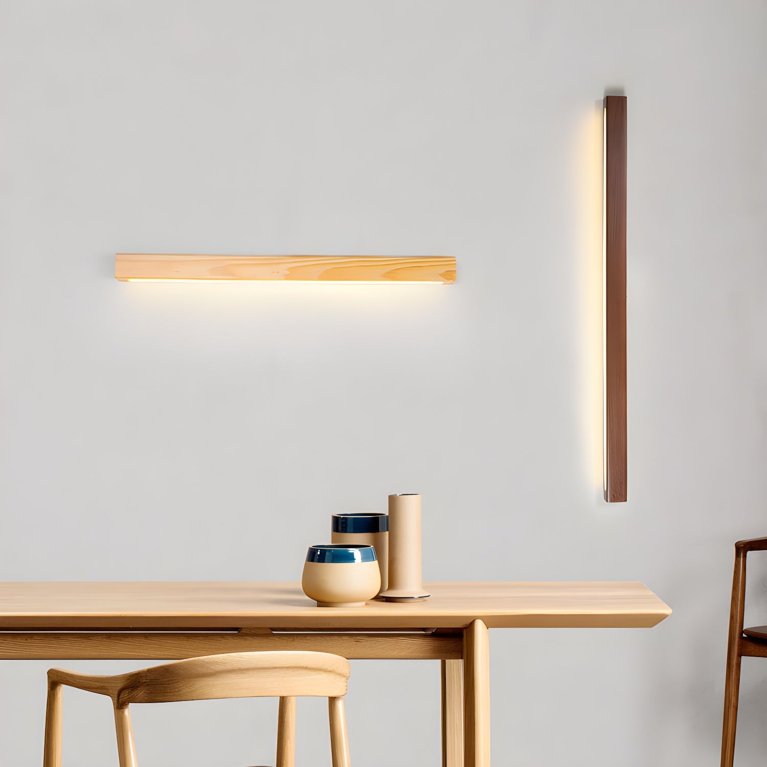 Arlo Linear Wooden Wall Lamp Lighting Lobby