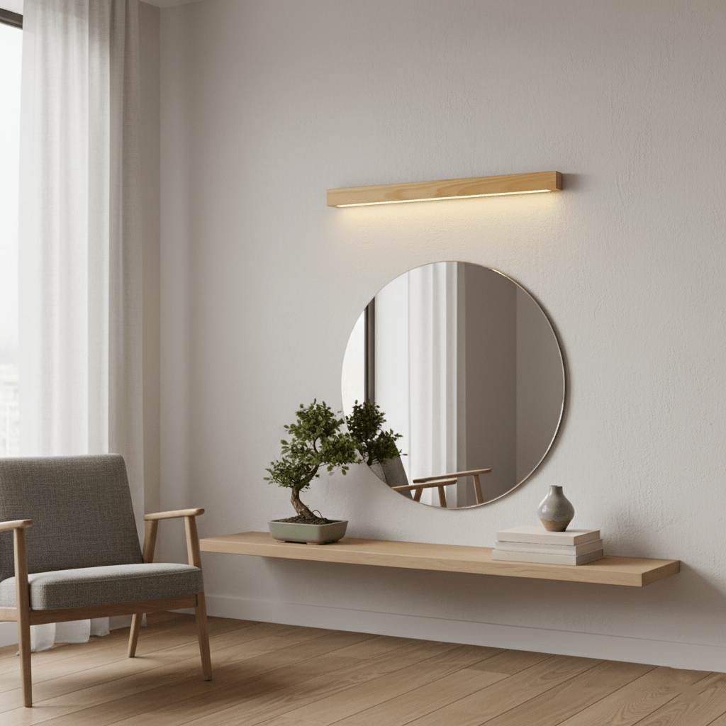 Arlo Linear Wooden Wall Lamp Lighting Lobby