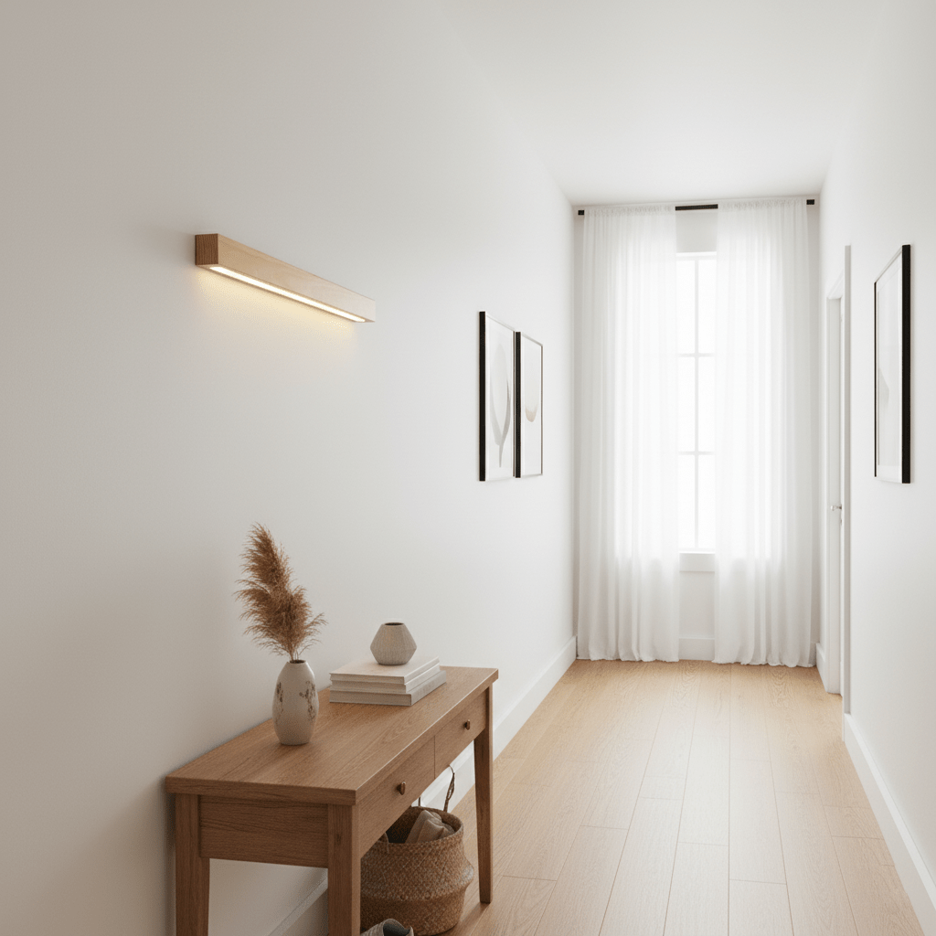 Arlo Linear Wooden Wall Lamp Lighting Lobby