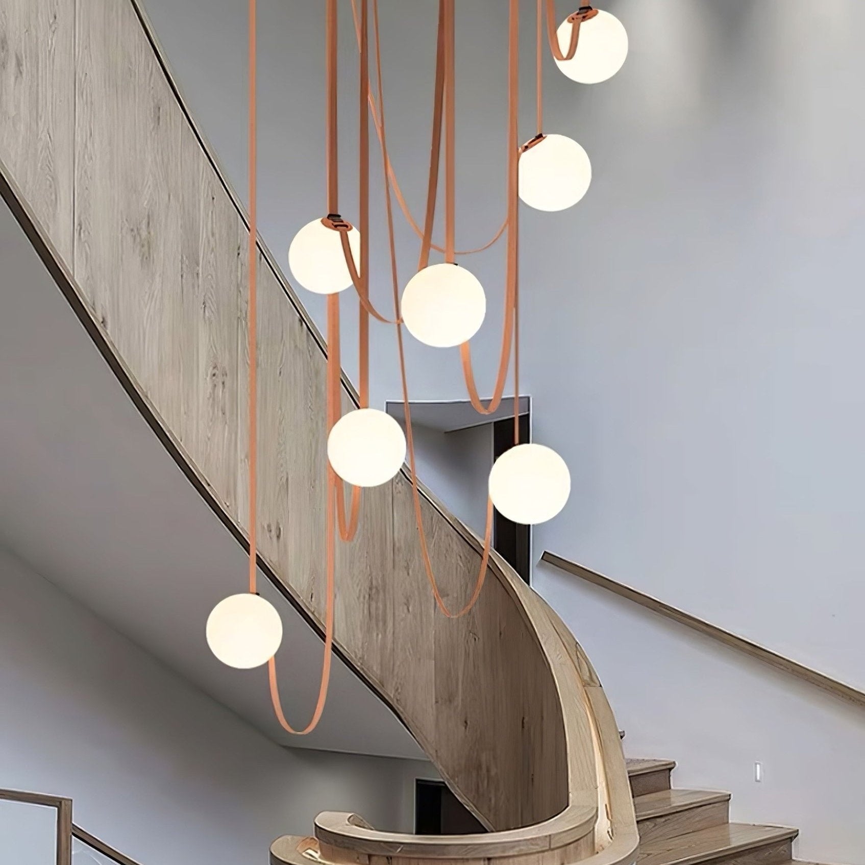 Artistic Pendant Ceiling Light With Multiple Straps Lighting Lobby