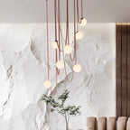 Artistic Pendant Ceiling Light With Multiple Straps Lighting Lobby