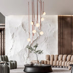 Artistic Pendant Ceiling Light With Multiple Straps Lighting Lobby