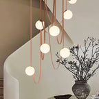 Artistic Pendant Ceiling Light With Multiple Straps Lighting Lobby