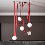 Artistic Pendant Ceiling Light With Multiple Straps Lighting Lobby