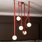 Artistic Pendant Ceiling Light With Multiple Straps Lighting Lobby