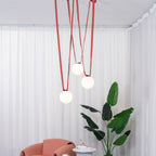 Artistic Pendant Ceiling Light With Multiple Straps Lighting Lobby