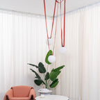 Artistic Pendant Ceiling Light With Multiple Straps Lighting Lobby