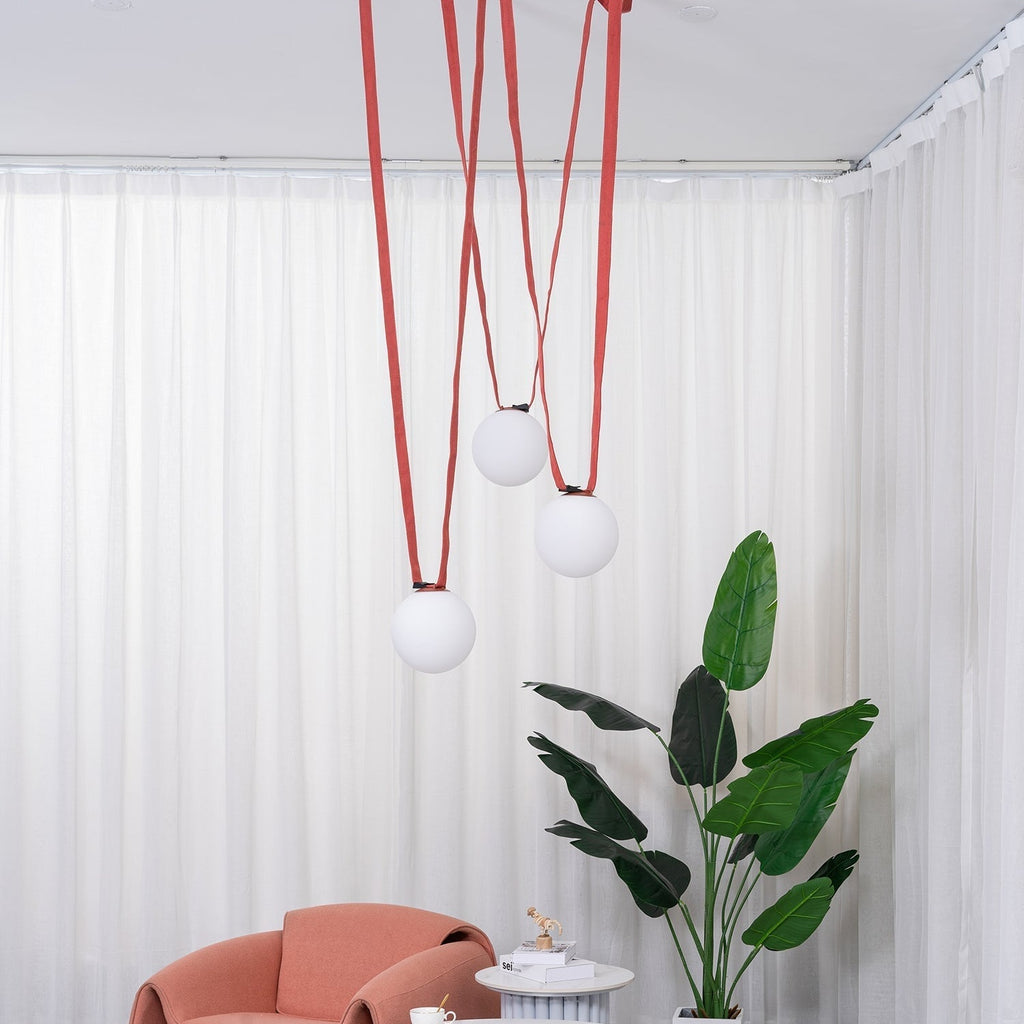 Artistic Pendant Ceiling Light With Multiple Straps Lighting Lobby