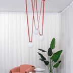 Artistic Pendant Ceiling Light With Multiple Straps Lighting Lobby