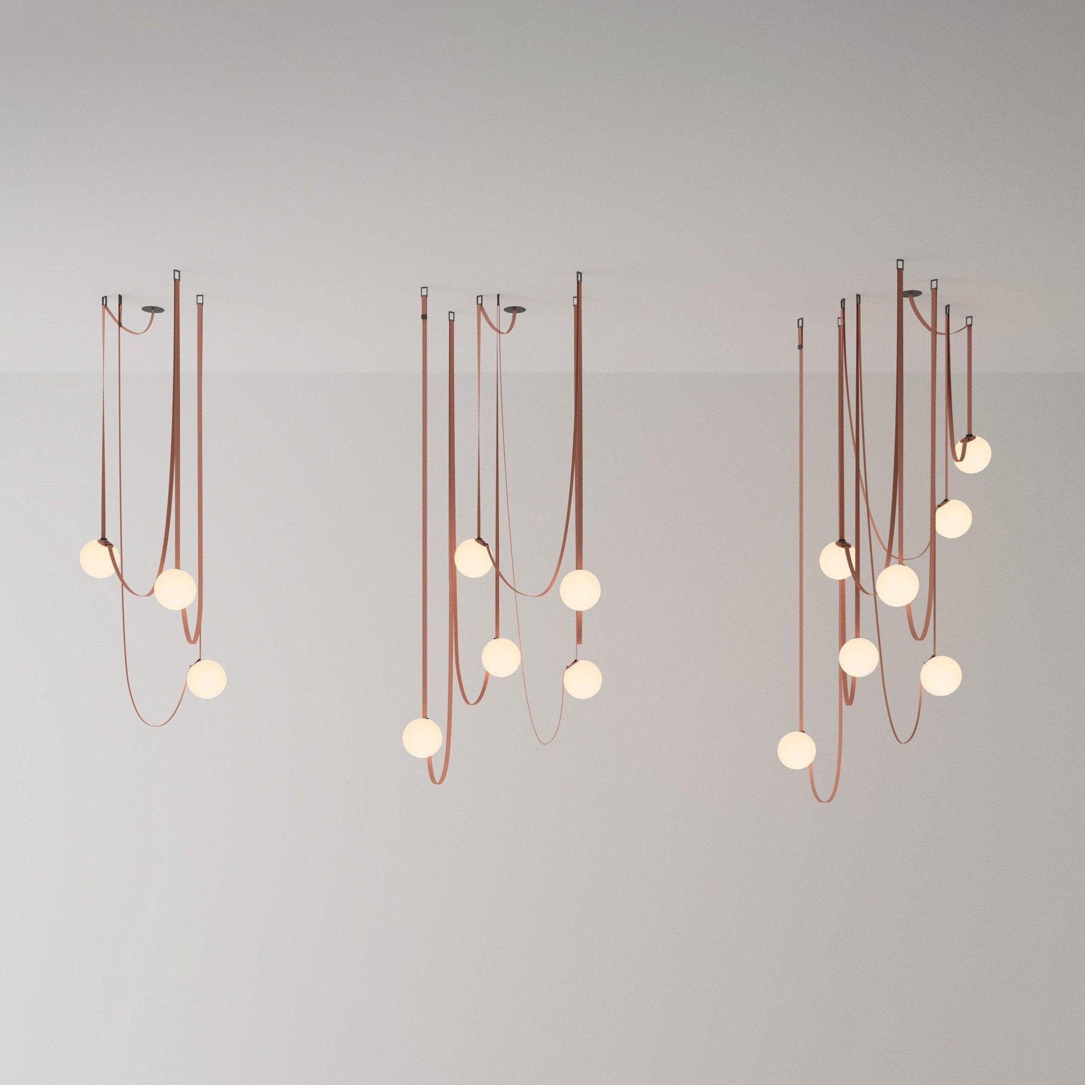 Artistic Pendant Ceiling Light With Multiple Straps Lighting Lobby