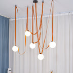Artistic Pendant Ceiling Light With Multiple Straps Lighting Lobby