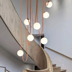 Artistic Pendant Ceiling Light With Multiple Straps Lighting Lobby