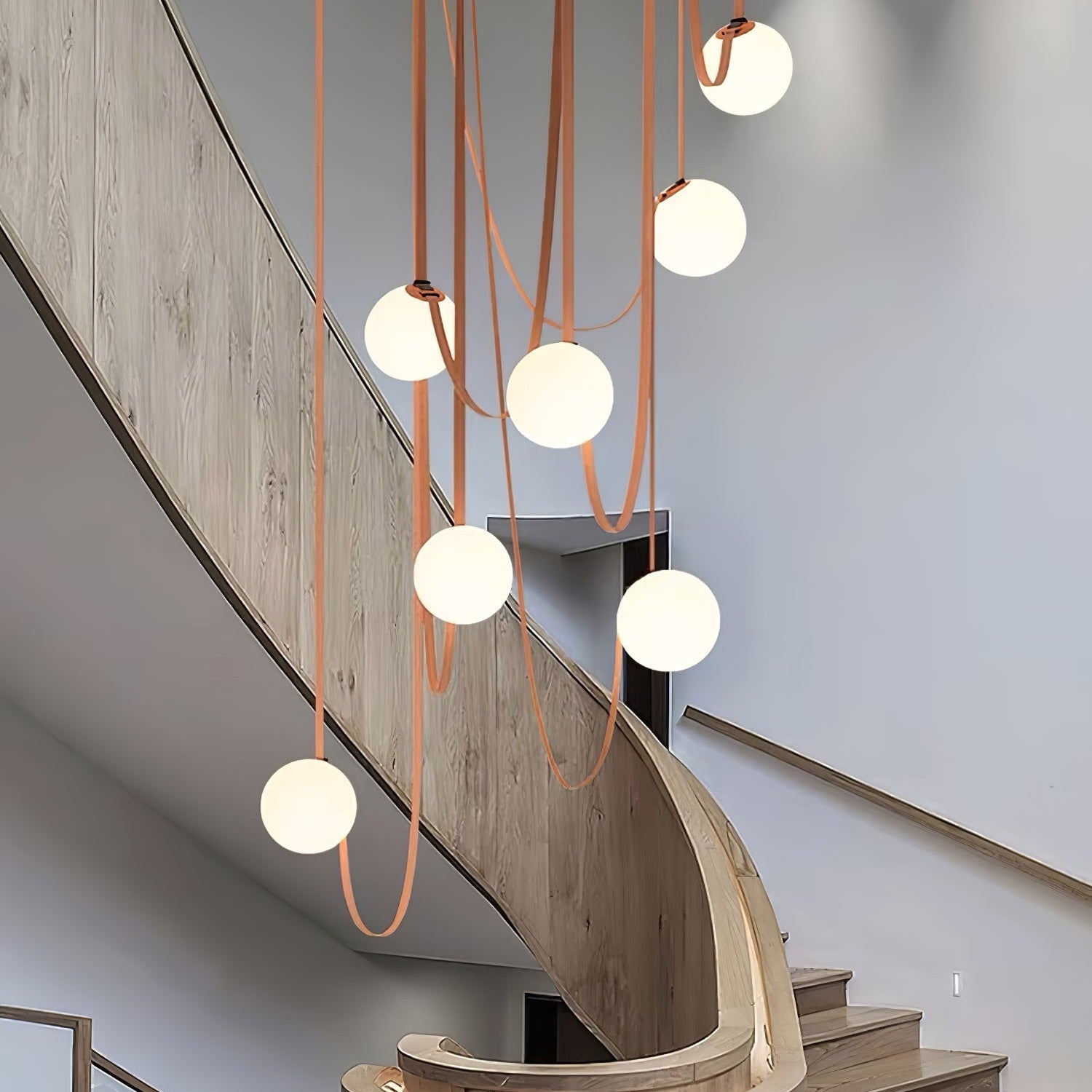 Artistic Pendant Ceiling Light With Multiple Straps Lighting Lobby