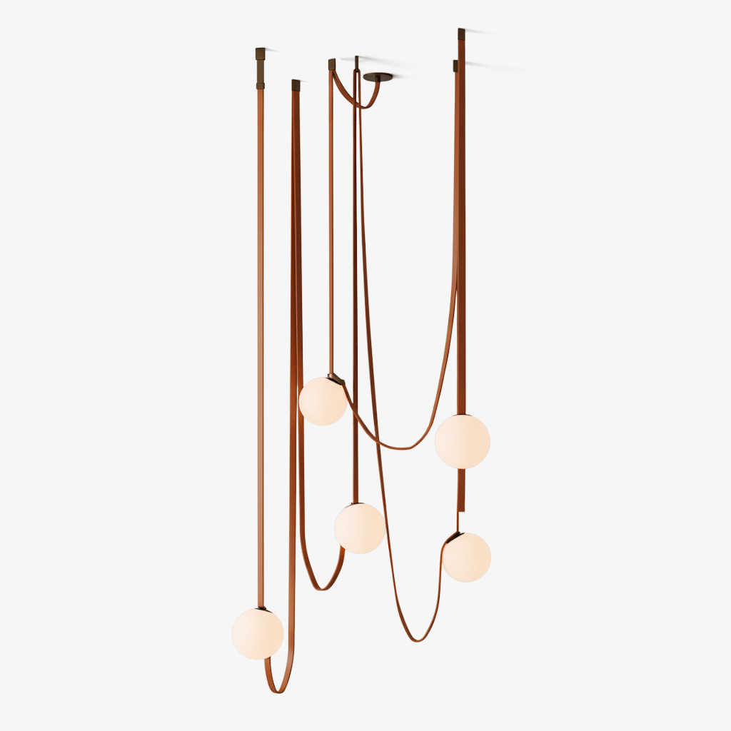 Artistic Pendant Ceiling Light With Multiple Straps Lighting Lobby