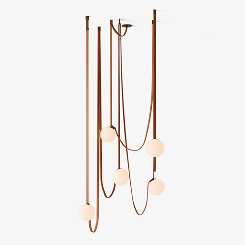 Artistic Pendant Ceiling Light With Multiple Straps Lighting Lobby