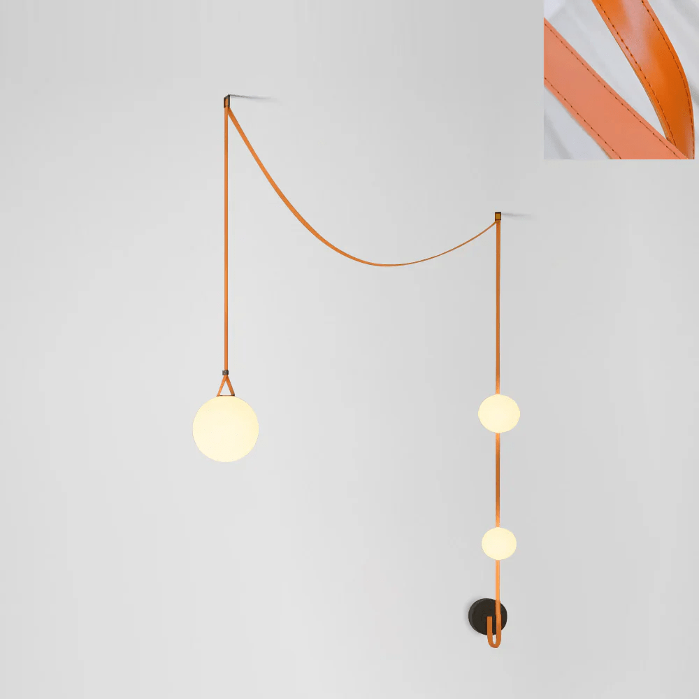 Artistic Pendant Ceiling Light With Multiple Straps Lighting Lobby
