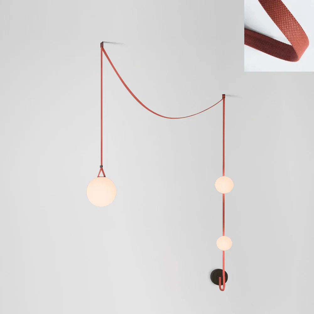 Artistic Pendant Ceiling Light With Multiple Straps Lighting Lobby