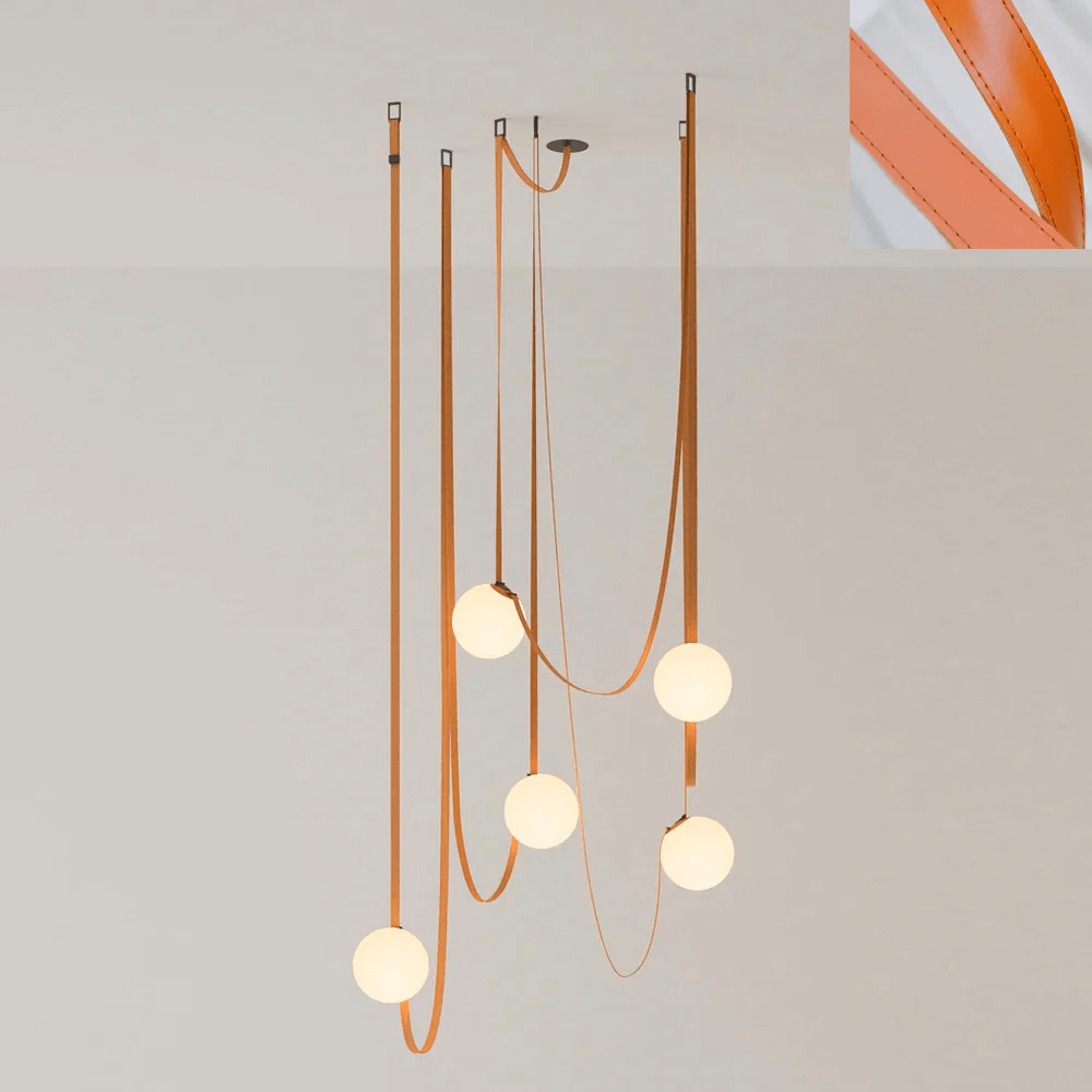 Artistic Pendant Ceiling Light With Multiple Straps Lighting Lobby