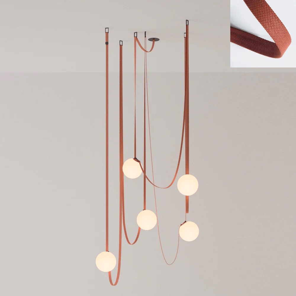 Artistic Pendant Ceiling Light With Multiple Straps Lighting Lobby