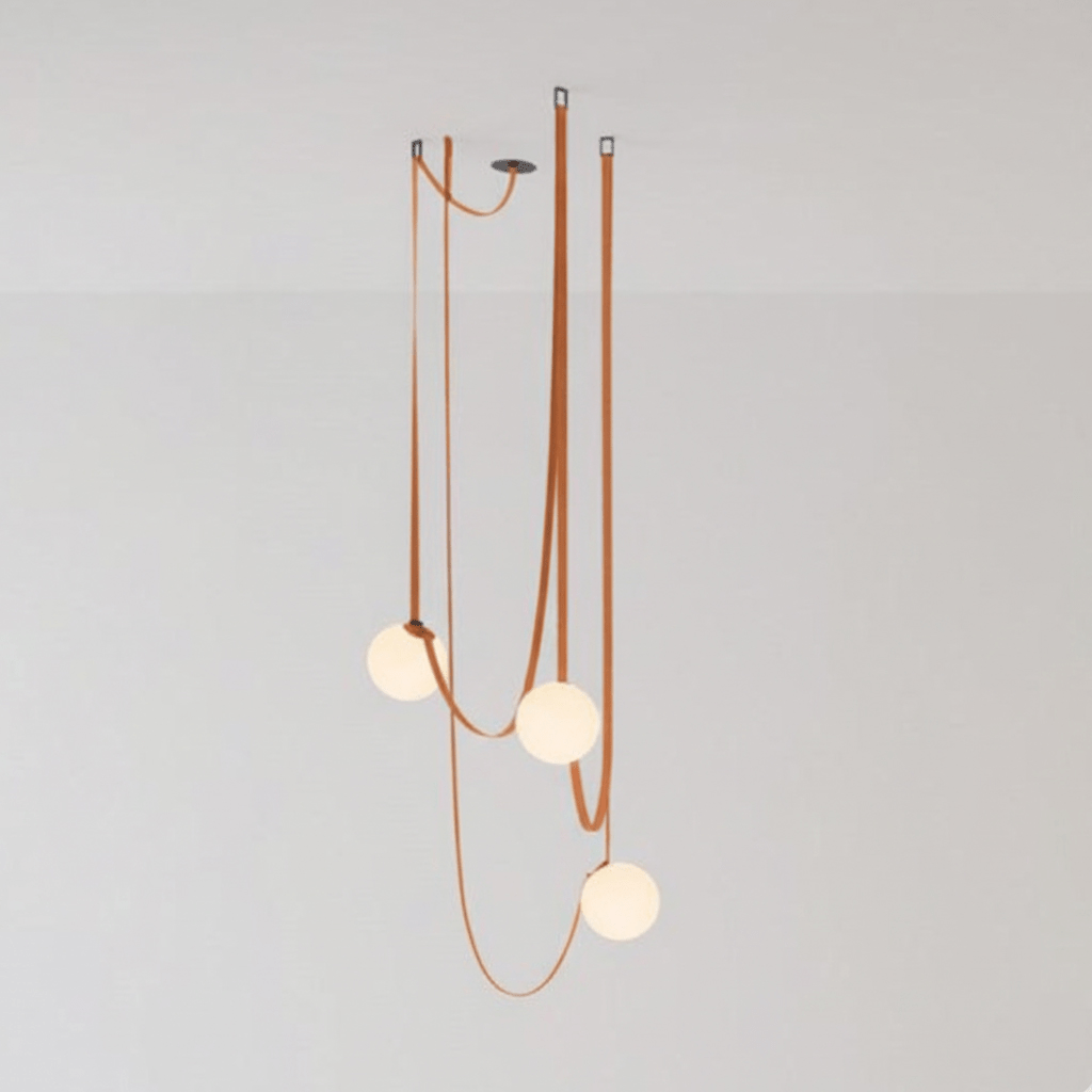 Artistic Pendant Ceiling Light With Multiple Straps Lighting Lobby