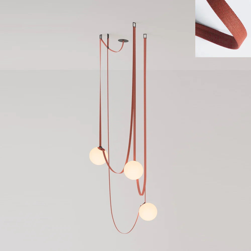 Artistic Pendant Ceiling Light With Multiple Straps Lighting Lobby