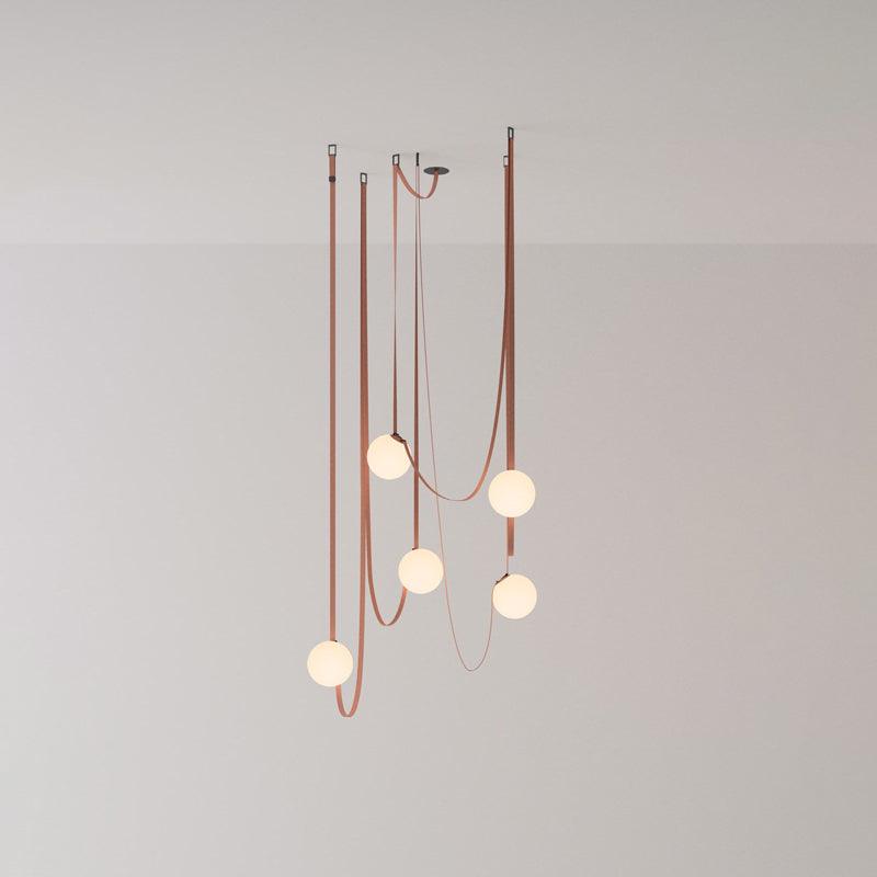 Artistic Pendant Ceiling Light With Multiple Straps Lighting Lobby