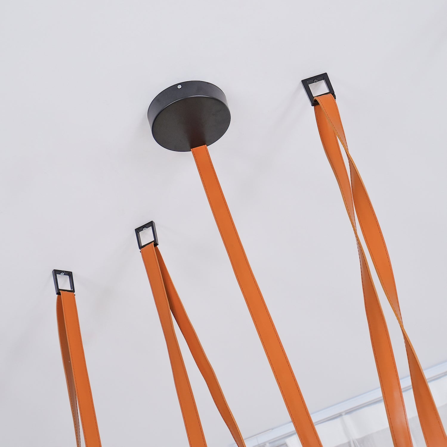 Artistic Pendant Ceiling Light With Multiple Straps Lighting Lobby