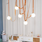 Artistic Pendant Ceiling Light With Multiple Straps Lighting Lobby