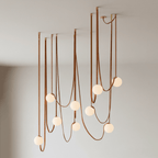Artistic Pendant Ceiling Light With Multiple Straps Lighting Lobby