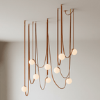 Artistic Pendant Ceiling Light With Multiple Straps Lighting Lobby
